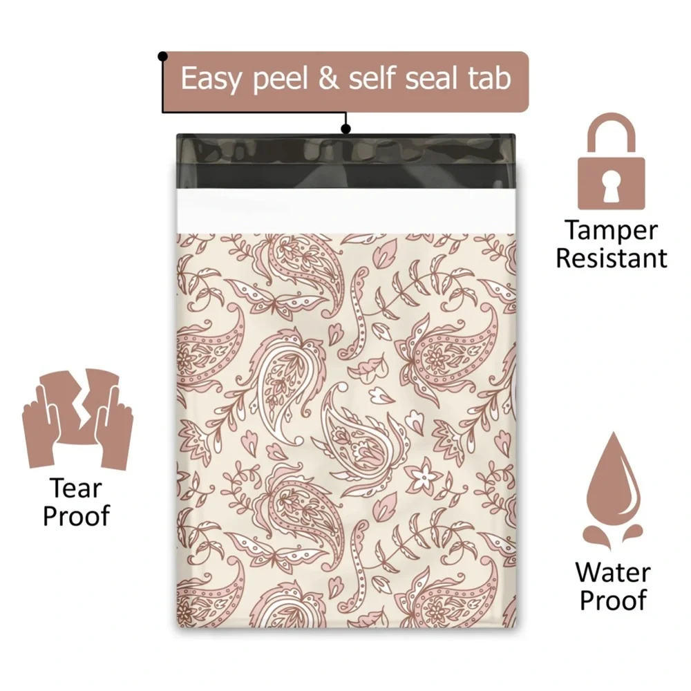 NEW! 20 Fall Pink Paisley Poly Mailers